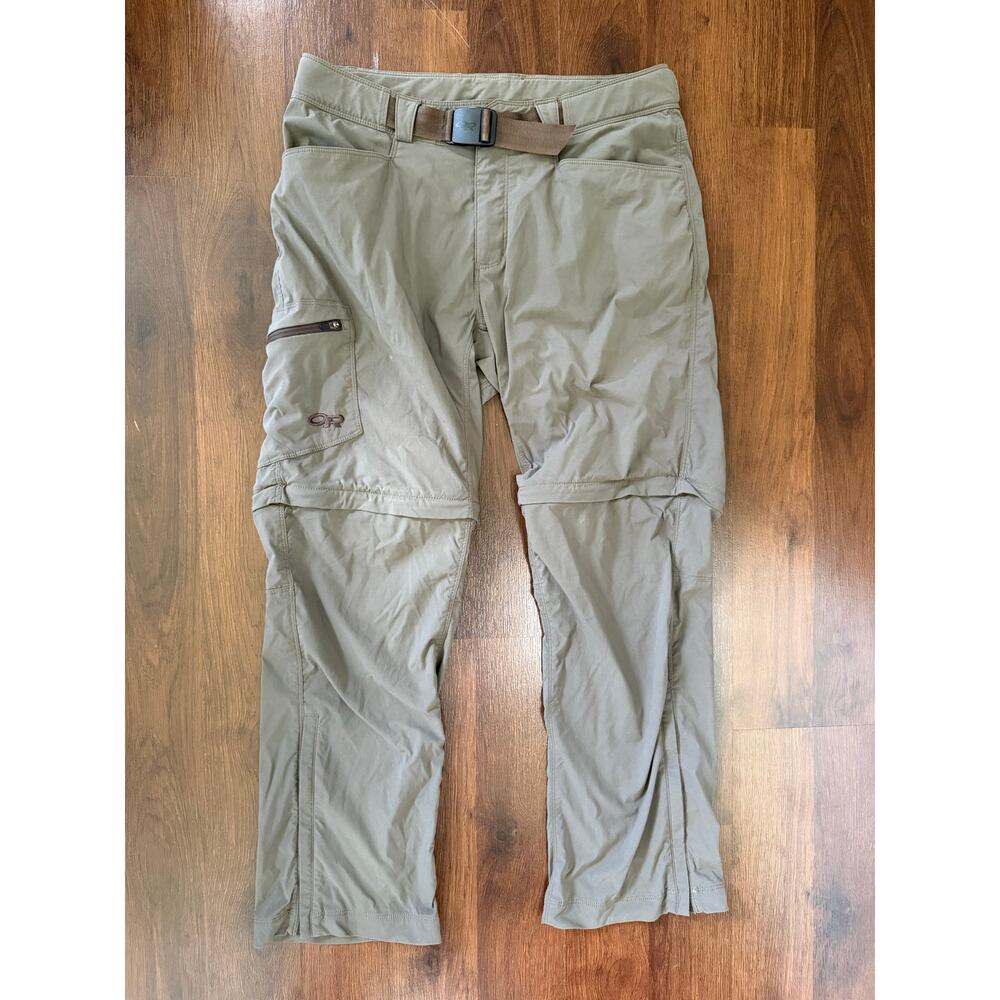 Outdoor Research Equinox Convertible Pants Brown 30x29 Zip Off Belted Hiking